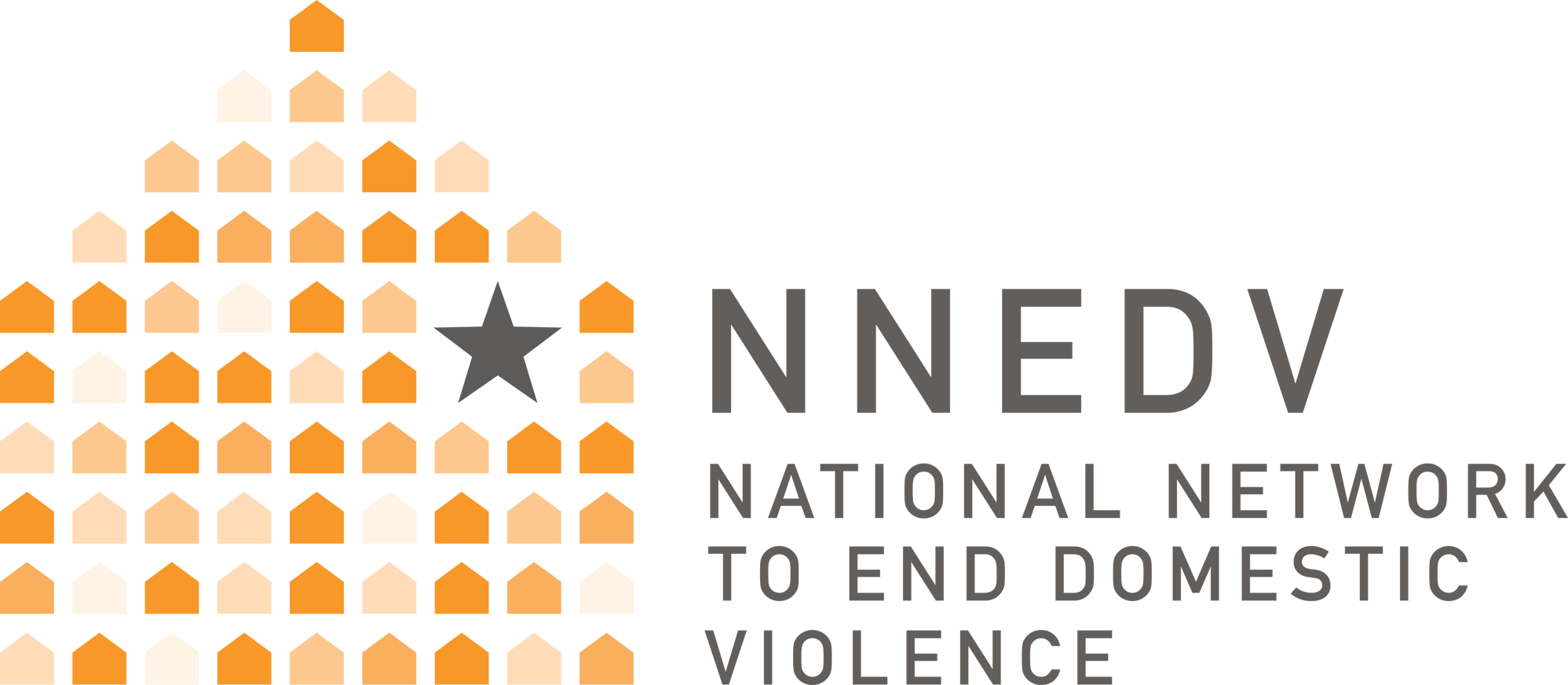 NNEDV orange house gray star gray full name logo NNEDV orange house gray star gray full name logo