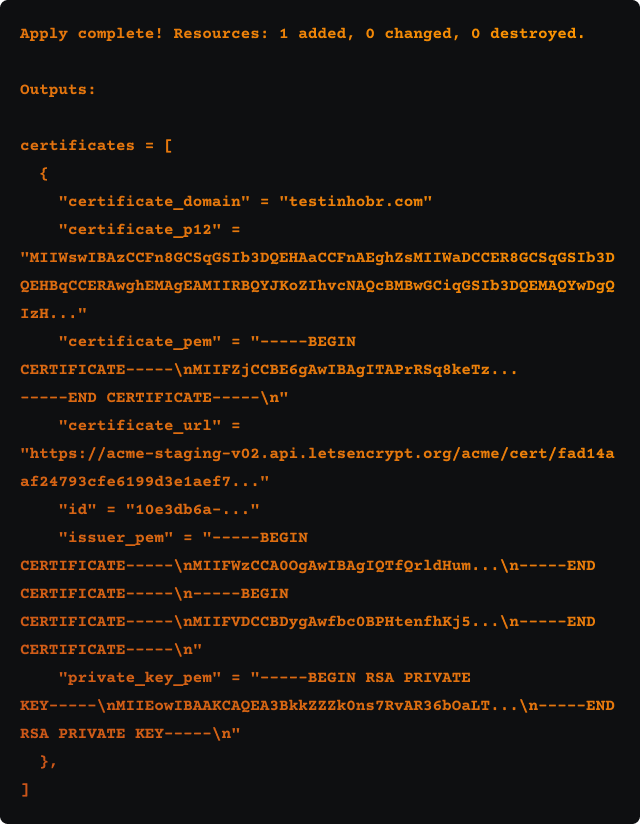 SSL output from gitab